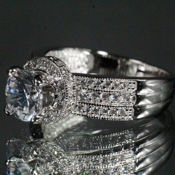 QVC New Sterling Silver CZ Crystal Marked SW Ring - Picture 5 of 8